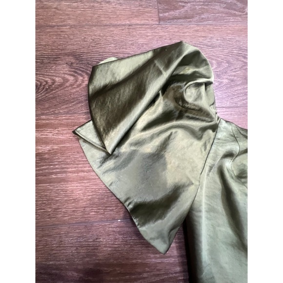 Free People x Fame & Partners Ruffle One Shoulder Cara Mini Dress Green Sz 4 - Picture 11 of 16